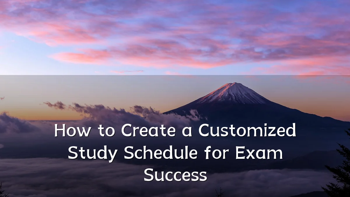 How to Create a Customized Study Schedule for Exam Success